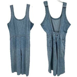 Vintage Y2K Lucky Brand Denim Culotte Jumpsuit Overalls Sz Large